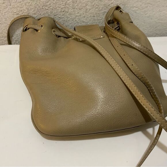 Jimmy Choo [Authentic] Ryad Sandy Brown Leather Flip Lock Crossbody Bag - Picture 6 of 16